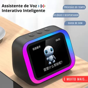 Assistente de voz e Caixa de Som Com Relógio