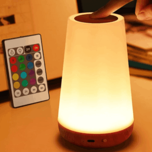Luminária Luz Noturna com Controle Remoto Touch Recarregável com 13 Cores LED