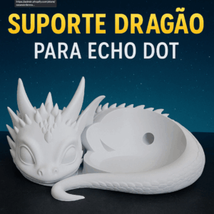 Suporte de Dragão para Echo Dot 4ª e 5ª Geração
